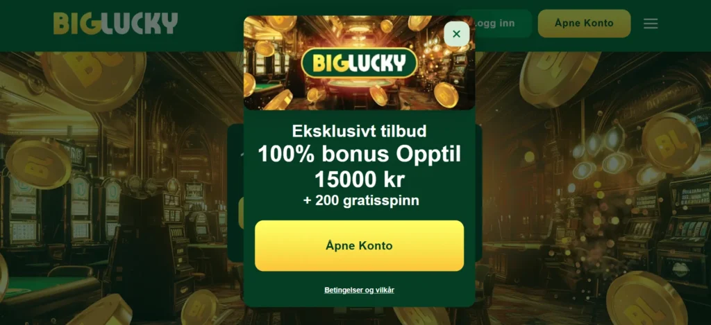 Big Lucky -kasinon yleisnäkymä, pelit ja kampanjat
