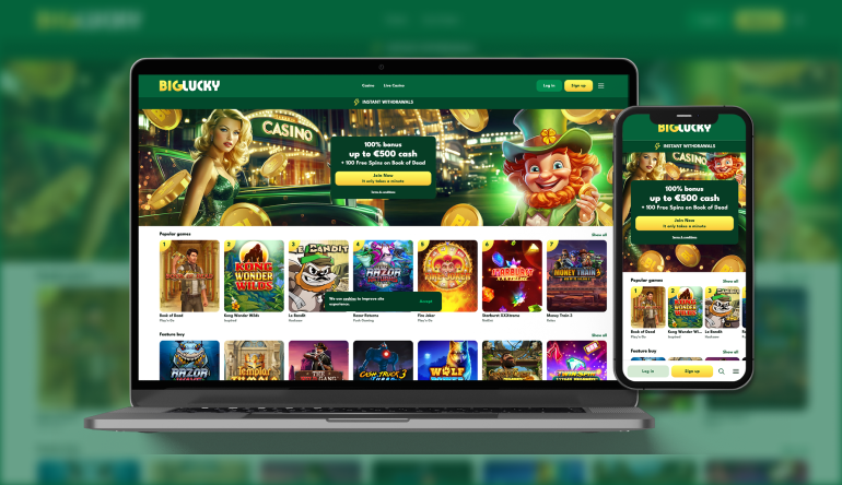 Big Lucky -kasinon rekisteröitymisnäkymä ja bonuksen lunastamisen vaiheet